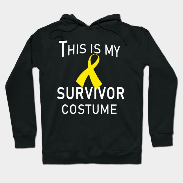 Bladder Sarcoma Bone Cancer Yellow Ribbon Survivor Halloween Hoodie by Scarebaby